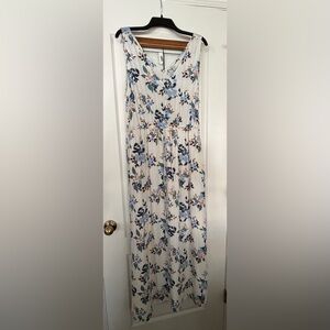 Lucky Brand Floral Maxi Dress - White and Blue
